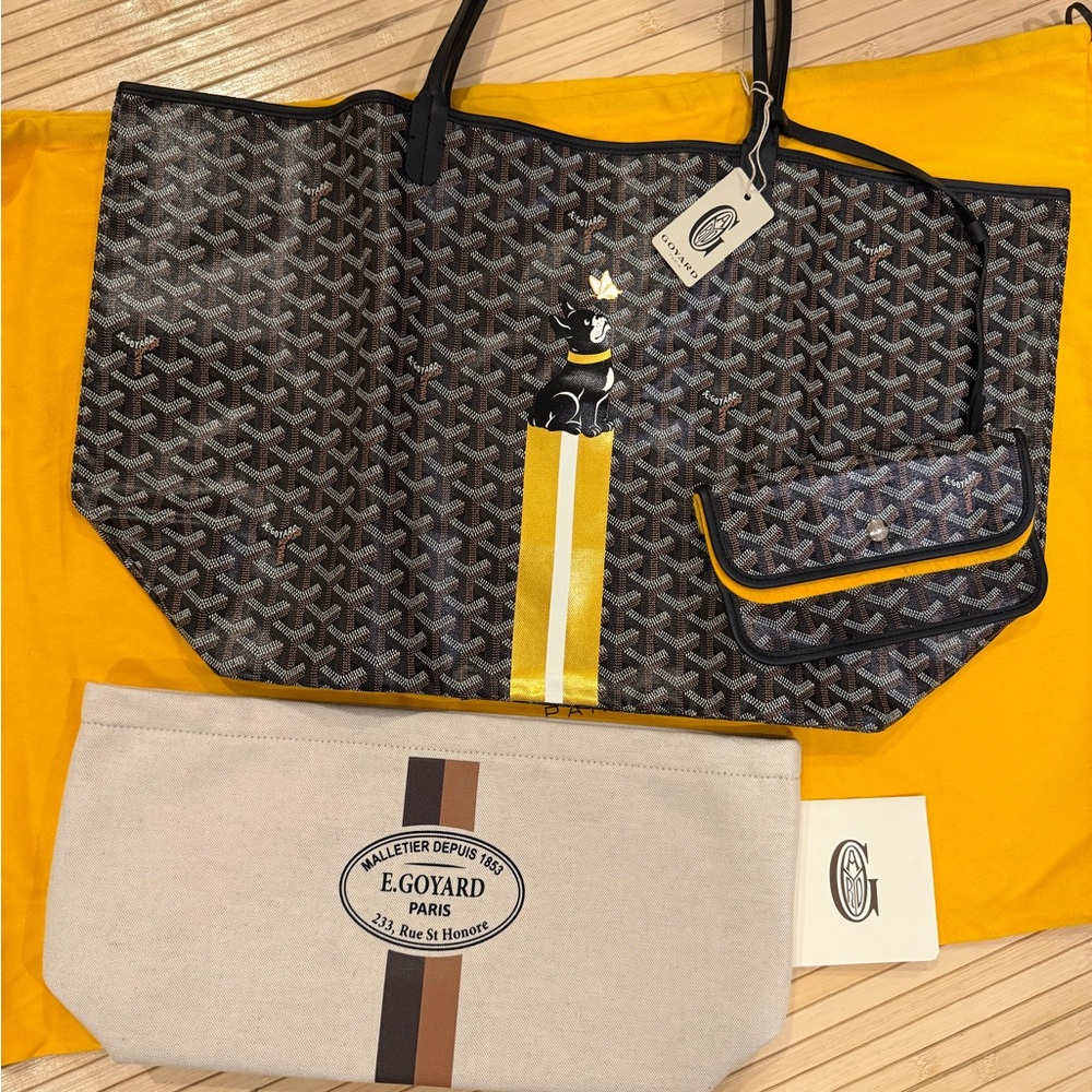 NWT. Goyard Saint Louis GM Tote with Organizer and Marquage / Personalization